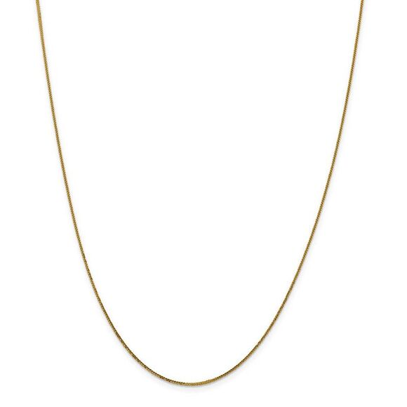 0.8mm 14k Yellow Gold Diamond Cut Square Wheat Chain Necklace, 18 Inch - Picture 3 of 8